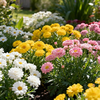 2000+ Pyrethrum Seeds, Mixed Color Pyrethrum Tanacetum Chrysanthemum Plant Garden Flower Seeds, Ideal for Chrysanthemum Flower for Planting Outdoor Perennial Garden Home Attracts Pollinators