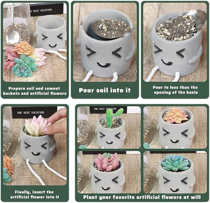 Uguisu 1 Pcs Cute Plant Pot, Small Planter, Succulent Planter, Flower Pot, Office, Room, Shelf, Table Decoration Planter - Squint(Plants not Included)