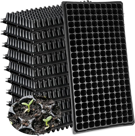 Eccliy 40 Pack 200 Cell Seedling Trays Seed Starter Kit Plant Starter Tray Durable Plastic Gardening Germination with Drain Holes Nursery Pots Mini Propagator for Growing Propagation