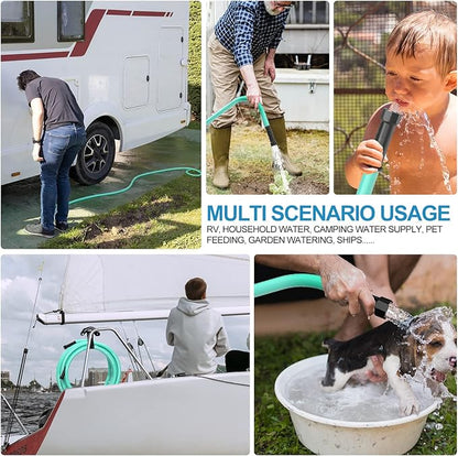 SPECILITE 5/8" RV Drinking Water Hose 25 FT, CA65 Certified with Aluminum Fittings, Kink & Tangle Free Flexible for Camper, Garden, Boat, Trailer