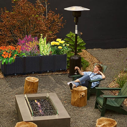 Garden Boxes Outdoor Raised Beds for Gardening Rectangular Planter Boxes Outdoor Planter Garden Box with Drain Outlet, Easy Assembly