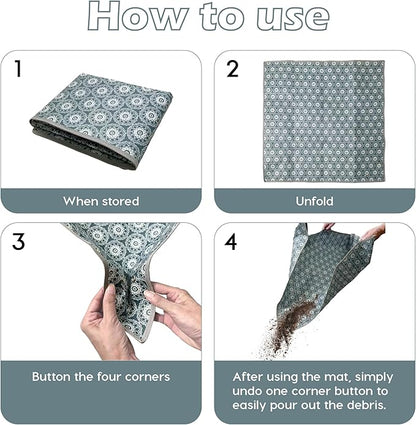 Heavy-Duty Waterproof – Indoor Plant Transplanting & Mess Control Mat, Thick Succulent Potting Tray for Soil Change, Spill-Proof Gardening & Pet Grooming Mat (S - 26.8"X26.8")