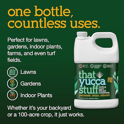 OMRI Listed Soil Conditioner & Input Material Wetting Agent | 97% Yucca Schidigera Extract with Citric & Humic Acids | Boosts Water Penetration, Plant Health | Eco-Friendly | 3 Liter