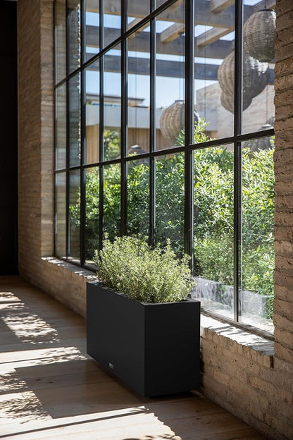 Veradek Block Series Long Box Planter - Large Rectangular Planter for Indoor or Outdoor Patio/Porch | Durable All-Weather Use with Drainage Holes | Modern Décor for Tall Plants, Flowers or Shrubs