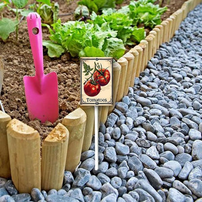 Uptell Vegetable Garden Tomatoes Yard Sign Label With Stake Plant Markers For Outdoor Plants Waterproof 7x8.8inch Nursery Garden Outdoor Sign