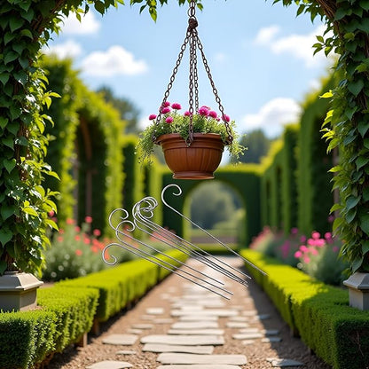 20 Pcs Silver 20cm Plant Label Hooks, Garden Markers Stake Holder Hanger Sign, Rustproof Deformed Hooks Hanging Rods for Flower Planter, Plant Labels