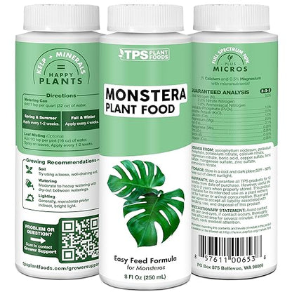 Monstera Plant Food for Monsteras and Philodendrons, Tropical Houseplant Liquid Fertilizer 8 oz (250mL)