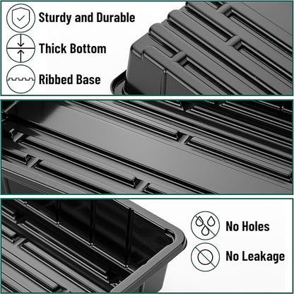 Mr. Pen- Plastic Growing Trays, 10 Pack, Black, 17”x10”, Plant Tray, Seed Tray, Seedling Tray, Propagation Tray, Plant Trays for Seedlings, Seedling Starter Trays, Microgreens Growing Trays