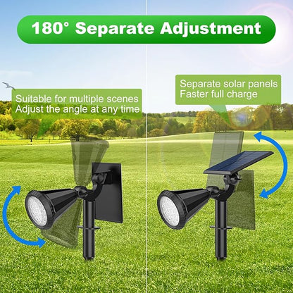 Solar Lights Outdoor Waterproof 180° Adjustable Landscape Spot Lights for Yard 4 Lighting Modes Solar Powered Spotlights for Pathway Garden Outside Wall Pool Porch (6 Pack, Cool White)