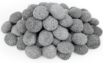 NUPICK 10lb Grey Tumbled Lava Rocks for Fire Pit, 1"-2" Volcanic Rock for Fireplace Indoor Outdoor, Lava Stone for Natural Gas & Propane Systems, Fire Glass Base Layer, Fire Bowls, Landscaping, Plants