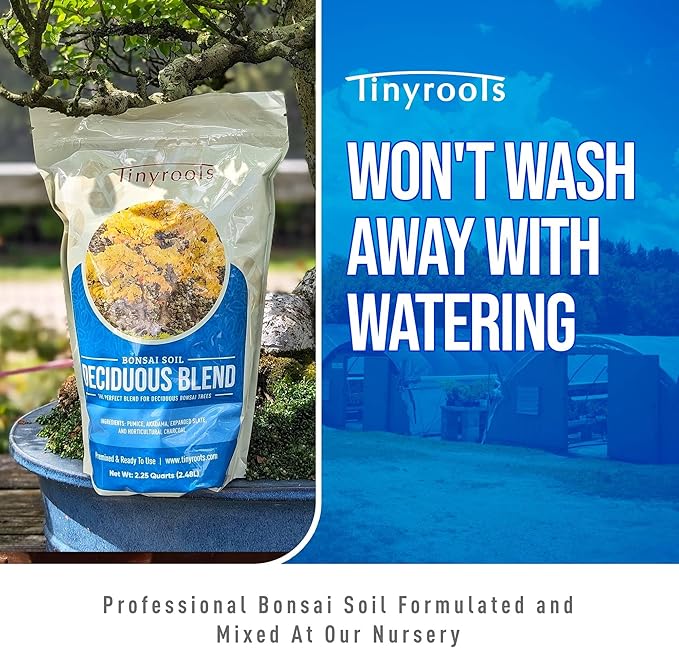 Deciduous Bonsai Soil Blend Mix - 2 Quarts, Organic Bonsai Soil Mix Formulated for Japanese Maple, Hornbeam, Elm, and Other Deciduous Bonsai Trees