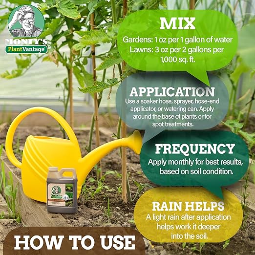 PlantVantage Liquid Soil Conditioner with Humic Acid – Soil Activator for Plants, Organic Amendment for All Soil Types, Improves Plant Nutrients Uptake, Moisture Retention & Microbial Activity – 32 oz