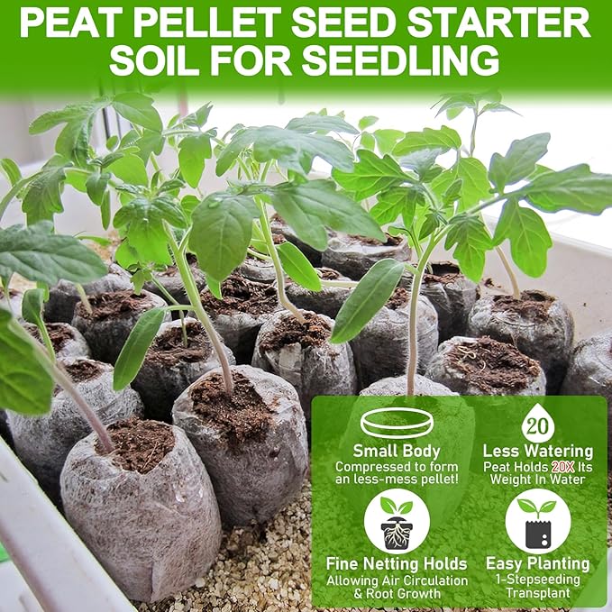 Legigo 300 Pcs 30mm Peat Pellets Seed Starter Soil Pods- Seedling Soil Peat Pods for Seed Starting, Compressed Seed Pod Root Starter Plugs for Garden Plant Cuttings Planting Herb Flower and Vegetables