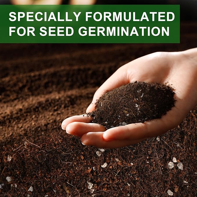 Seed Starter Potting Soil Mix 2qt, Seed Starting Mix for Germination and Growth, Loamy Compost Well-Drainaged Soil Fit for Vegetable, Flower, houseplant