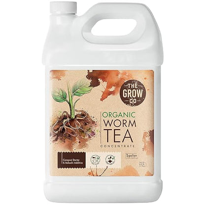 Worm Castings for Plants, Earthworm Casting Organic Fertilizer, Bokashi Booster, Worm Tea Made from Compost Worms, Liquified & Concentrated Vermicompost for Soil Fertility & Bountiful Harvest, 1 gal.