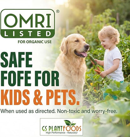 Organic Kelp Fertilizer by GS Plant Foods - Omri Certified (1 Quart) - Kelp Fertilizer for Gardens, Lawns & Soil