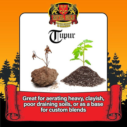 Royal Gold Tupur Mix Quick Draining Soilless Growing Medium, 1.76 Cubic Foot - for Constant Plant Feeding, and Healthy Root Growth, Use in Hydroponics or Container Gardening