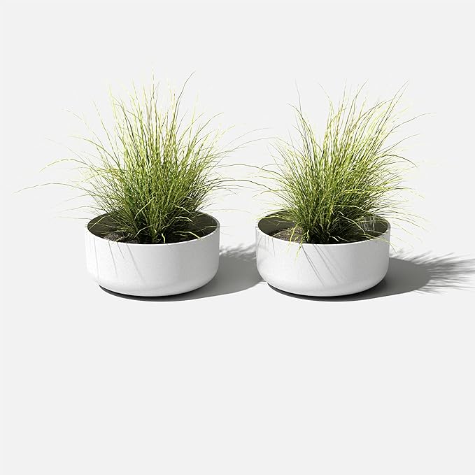 Veradek Mason Series Kona Bowl Planter - Round Planter for Indoor or Outdoor Tabletop/Balcony | Durable Plastic-Stone Composite Material | Modern Décor for Flowers, Succulents, Small Plants