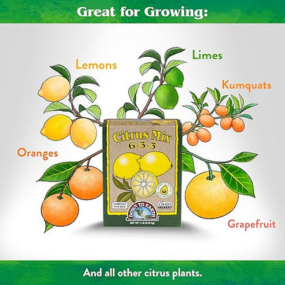 Down To Earth All Natural Fertilizers Organic Citrus Mix - Plant Food for Lemons, Limes, Oranges and Avocados 6-3-3, 1 lb