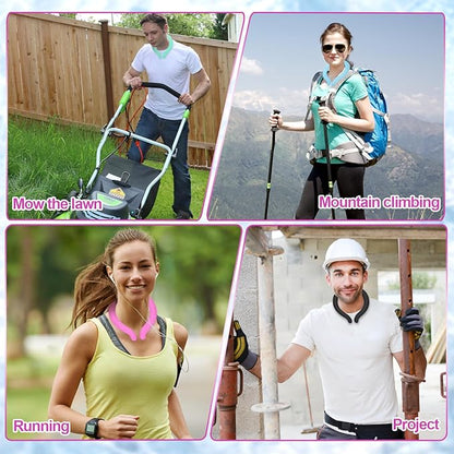 Neck Cooling Tube with Cold Insulated Bag,Neck Cooler Wraps,Reusable 18℃/64℉ Ice Neck Ring Wearable Body Cooling Products for Summer (Rose*2)