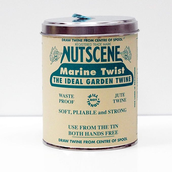 NUTSCENE Iconic Tin (Tin ‘O’ Twine) with Their Heritage Scottish Jute Twine and Hole in Top for Easy Dispensing. 14 Colors to Choose from. 164 Yards. Turquoise (Marine Blue)
