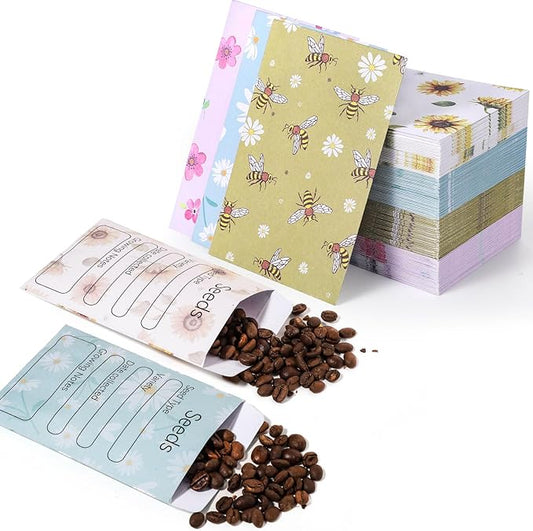 160 Pcs Seed Envelopes - 3.15 x 4.72 Inch Self Sealing Seed Packets for Flower & Vegetable Seeds Storage Easter Decorations Gifts