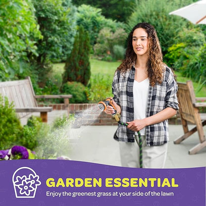 Hose Nozzle [Orange] Heavy Duty Hose Sprayer With 10 Adjustable Watering Patterns. Thumb Control Design, Comfortable Ergonomic Grip, Garden Hose Nozzle for Watering Plants & Lawns/Fun showers/Cleaning