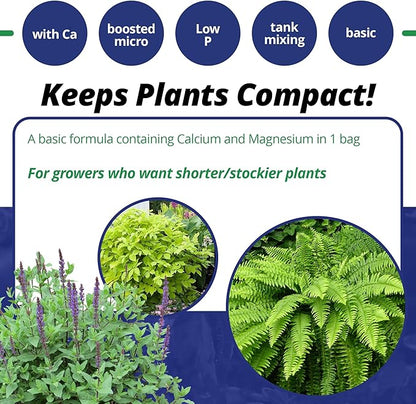 Jack's Professional 15-5-15 CA-MG LX Comprehensive Water-Soluble Fertilizer for Growth in Short, Stocky Plants Grown in Continuous Liquid Feed Programs, 25lbs
