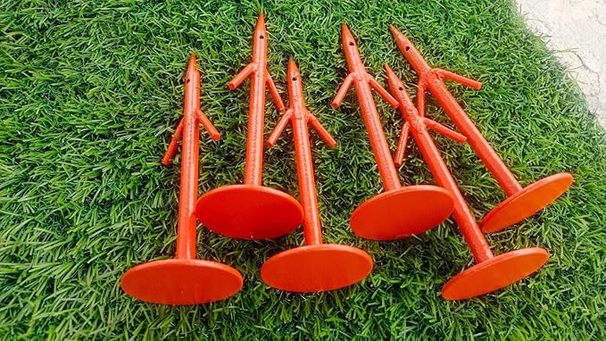 Pack of 6 Survey Land Marker in Orange Color/Property Stakes in Metal/Ground Markers Property Linemarker Boundary Stakes