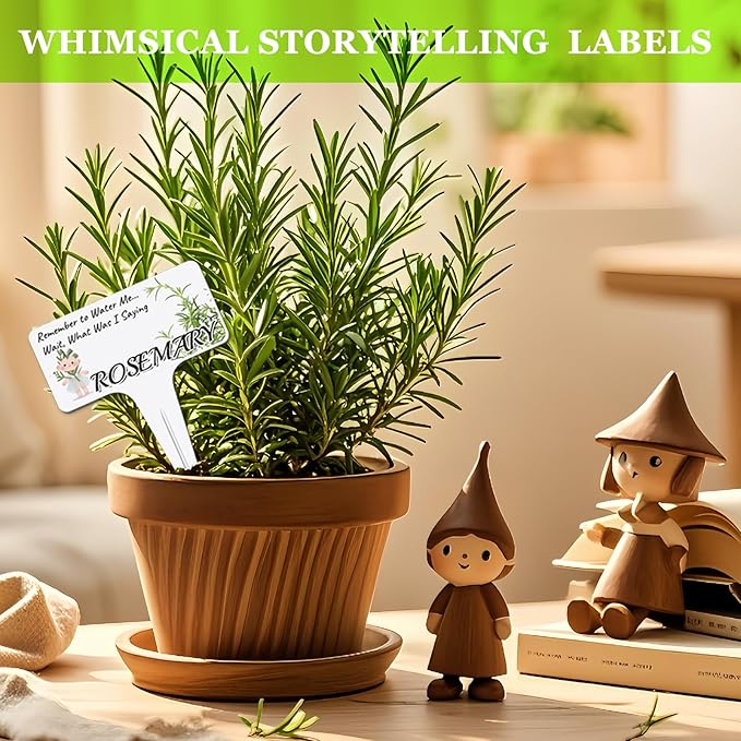 Whimsical Herb Character Garden Markers-13Pcs Garden Labels,Toddler Kids Gardening Set Accessories,Durable Waterproof Signs for Outdoor，Housewarming Gift for Plant Lovers