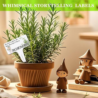 Whimsical Herb Character Garden Markers-13Pcs Garden Labels,Toddler Kids Gardening Set Accessories,Durable Waterproof Signs for Outdoor，Housewarming Gift for Plant Lovers