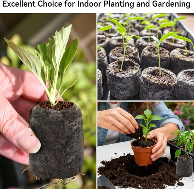 Halatool 200 Pcs 30mm Peat Pellets Block Potting Soil for Seedlings, Compressed Garden Soil Seed Starter Nutrient Peat Pods for Starting Seeds, Planting Flowers, Vegetables, Herbs