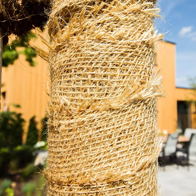 40" X 20 Feet Burlap Fabric,High Density Jute Fiber Burlap Roll for Garden Tree Wrap,Multipurpose Erosion Control Blanket for Home,Outdoor Gardening,Weed Barrier and Party Decor