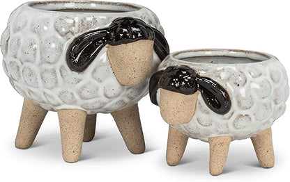 Abbott Collection Stoneware Sheep on Legs Planter - Small (2.5" H)
