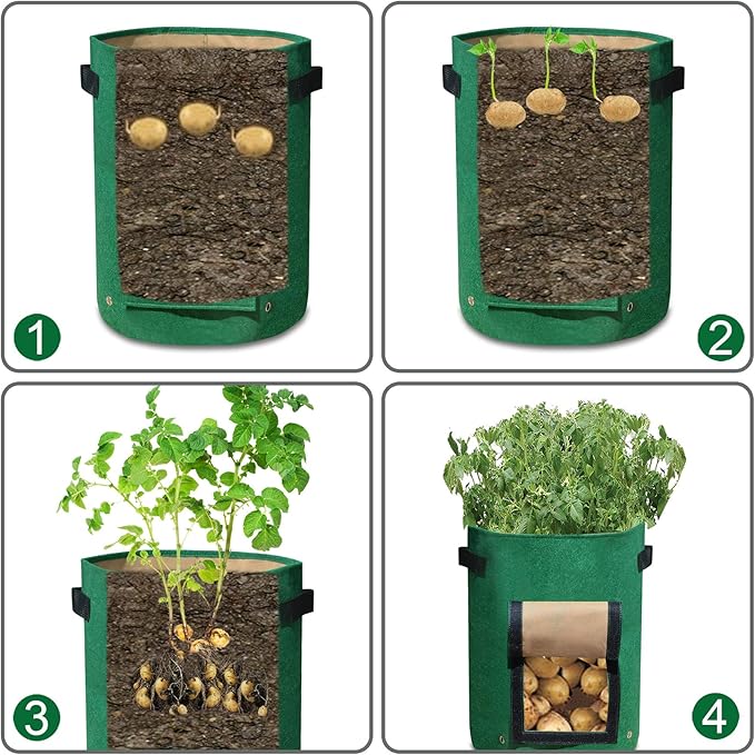 Strong Camel 11Gallon Garden Boxes Garden Planting Grow Bags Planter Pot for Potato Tomato (1 Pack)