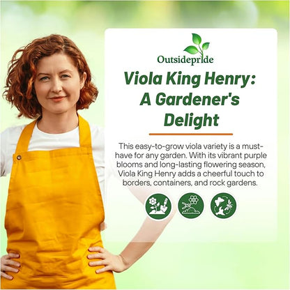 Outsidepride King Henry Viola Pansy Seeds for Planting - 2000 Pcs. Perennial, Cold-Hardy & Pollinator Friendly Flowers with Fragrant Blooms for Garden Beds, Borders & Container Displays