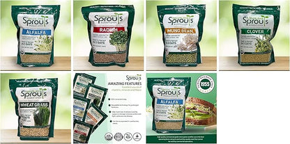 Nature Jims Organic Radish Sprout Seeds – 16 Ounce Premium Non-GMO Radish Seeds for Sprouting, Rich in Vitamins, Minerals, Fiber & Protein – Microgreen & Sprout Seeds for Home Growing