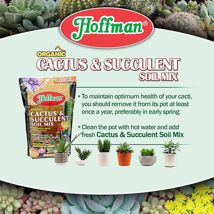 Hoffman 10410 Organic Cactus and Succulent Soil Mix, 10 Quarts