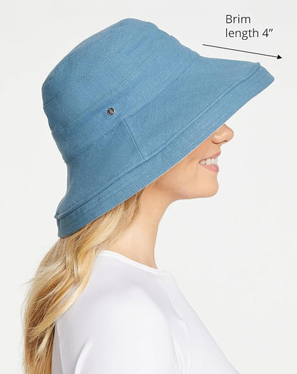 Solbari Women's Holiday Sun Hat UPF 50+ Packable UV Sun Protection Hat with Full Coverage Brim, Reversible, Adjustable Fit