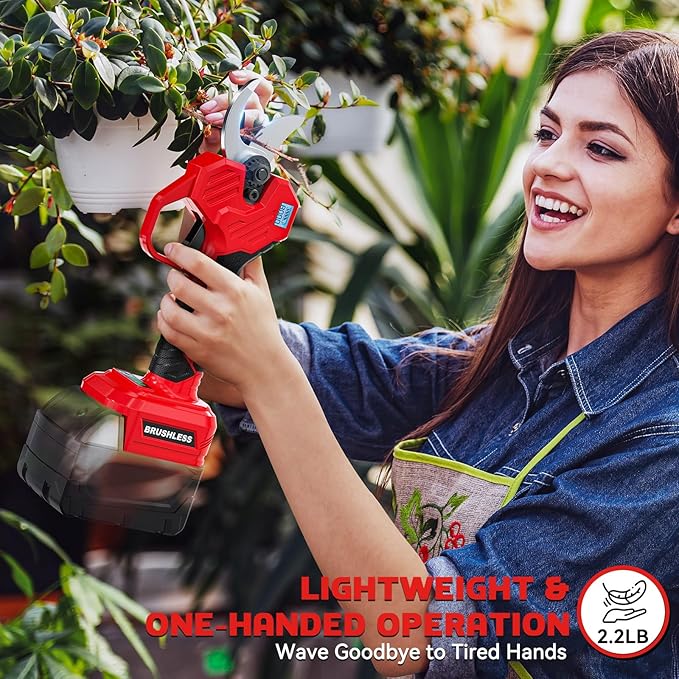 Electric Pruning Shears Compatible with Milwaukee 18v, 26000RPM Cordless Pruning Shears with Brushless Motor, LCD Display, Adjustable Cutting Diameter 0.8-2 Inch for Tree Trimmer (Tool Only)