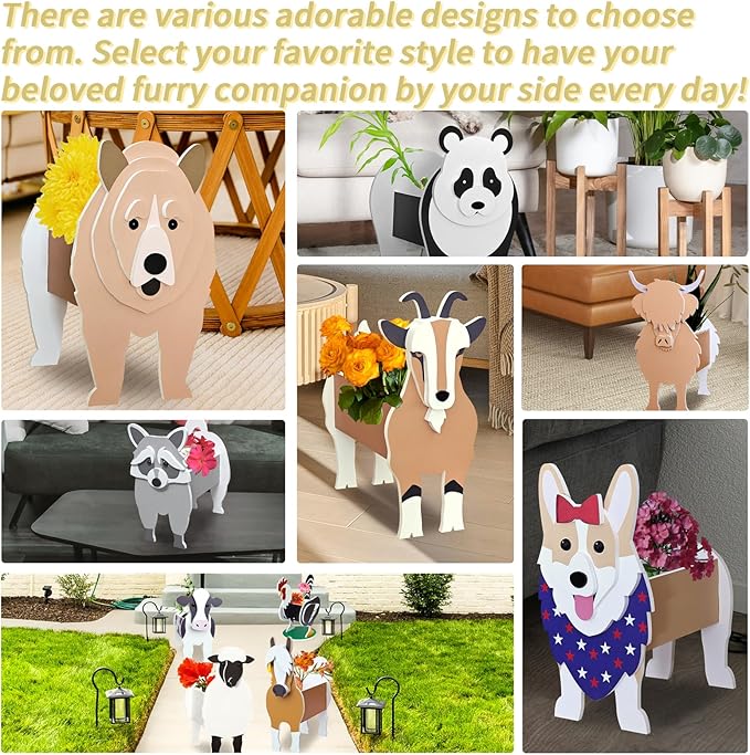 Antelope Planter, Cute Animal Shape Flower Planters, Plant Pots for Indoor/Outdoor Garden Decor, Unique Gifts/Souvenirs for Pet Lovers
