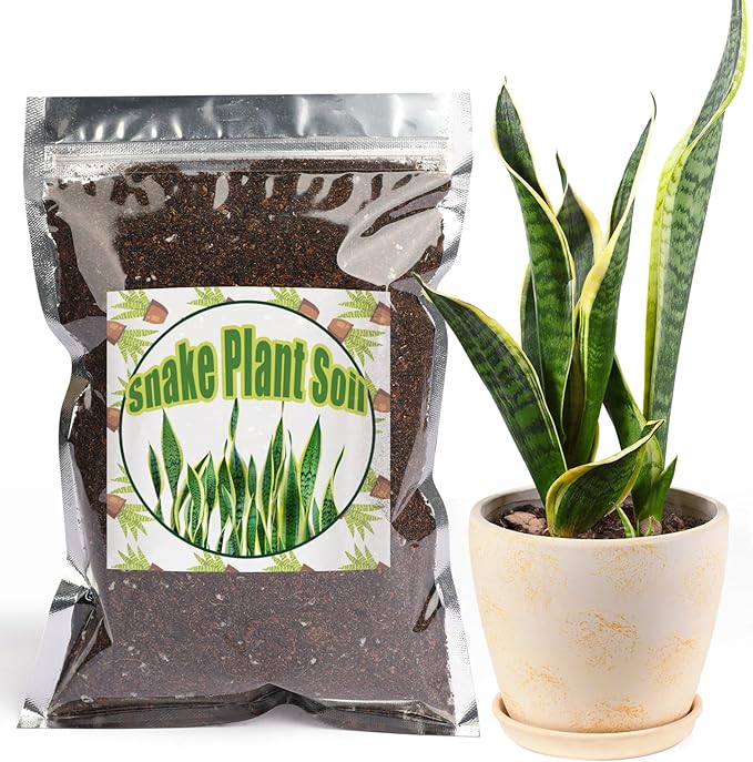Premium Snake Plant Soil Mix 10qt, Indoor Plants Potting Mix for All Potted Snake Plants, Promote Healthy Growth and Easy Care, black