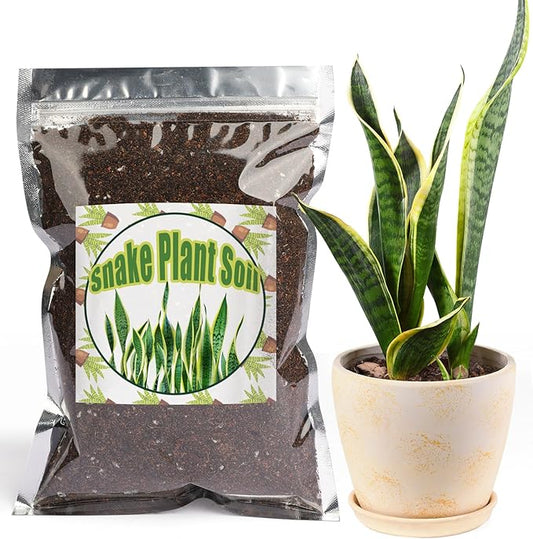 Premium Snake Plant Soil Mix 10qt, Indoor Plants Potting Mix for All Potted Snake Plants, Promote Healthy Growth and Easy Care, black