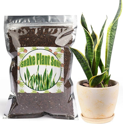Premium Snake Plant Soil Mix 1qt, Indoor Plants Potting Mix for All Potted Snake Plants, Promote Healthy Growth and Easy Care, black