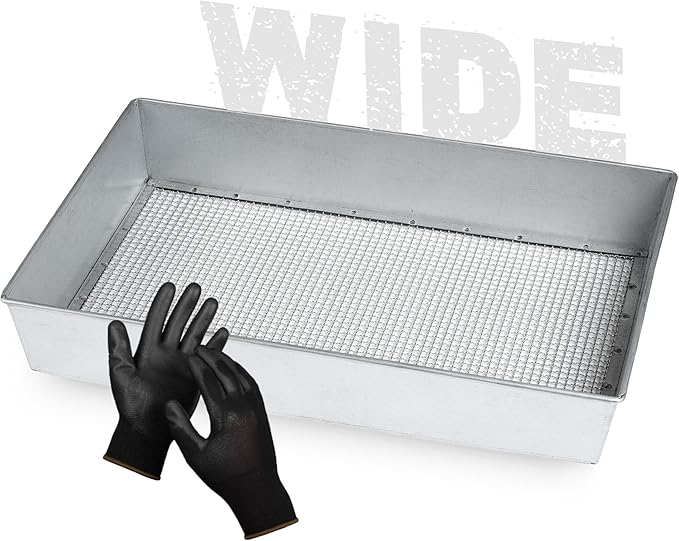 Soil Sifter, Wide Size (17.5 x 11.5 inches) with 1/4-inch Mesh, Garden Sieve for Dirt, Sand, Rocks, and Compost