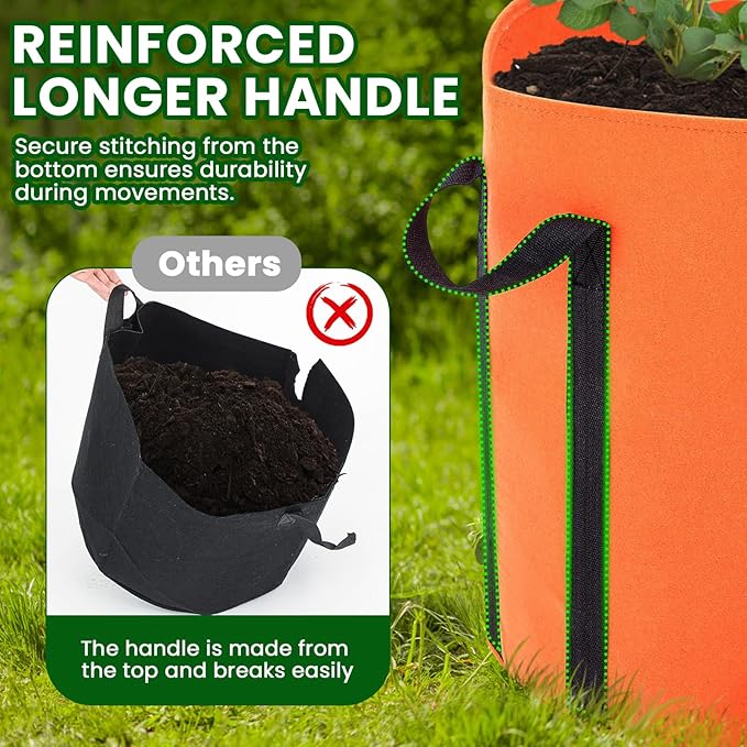 4 Pcs Upgraded Potato Grow Bags 10 Gallon with Harvest Window Visible Window Planting Bags Gardening Pots Thickened Nonwoven Planter for Growing Potato Tomato Vegetable (Multicolor)