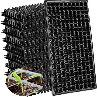 Eccliy 20 Pack 200 Cell Seedling Trays Seed Starter Kit Plant Starter Tray Durable Plastic Gardening Germination with Drain Holes Nursery Pots Mini Propagator for Growing Propagation