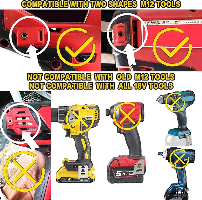 [MAGG HEVI] Tool Holster Compatible with Milwaukee M12 New Generation Tools,Gravity Locking Clip-On Tool Belt Holder for Drills, Driver, Impacts,Multi-Tool and More on Your Belt