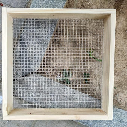 Sifter for Garden, 14.96" Hand Held Multi-Purpose Wood Compost Soil Screen Dirt Cedar Garden Sifter for Compost Sifting Soil, Dirt, Peat Moss and Potting Soil