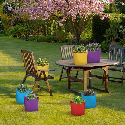 LITLANDSTAR 7-Pack 5 Gallon Colorful Grow Bags, Thickened Nonwoven Plant Fabric Pots with Handles, Heavy Duty Garden Planting Bag for Vegetable, Herbs & Flowers, Come with 4 Colors